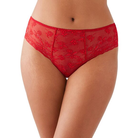 NWT Wacoal Womens Lifted In Luxury Lace Hipster Panty 845433 Equestrian Red XL - Picture 1 of 6
